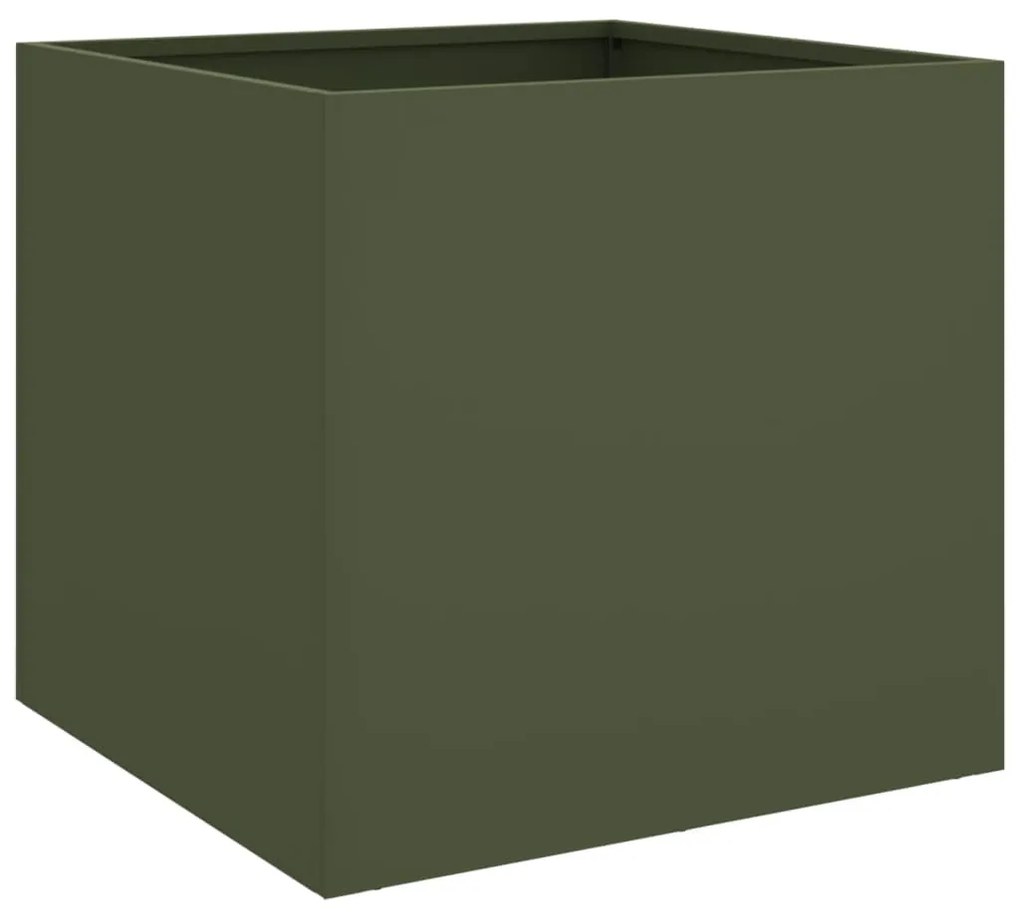 Vasos/floreiras 2 pcs 42x40x39 cm aço verde azeitona