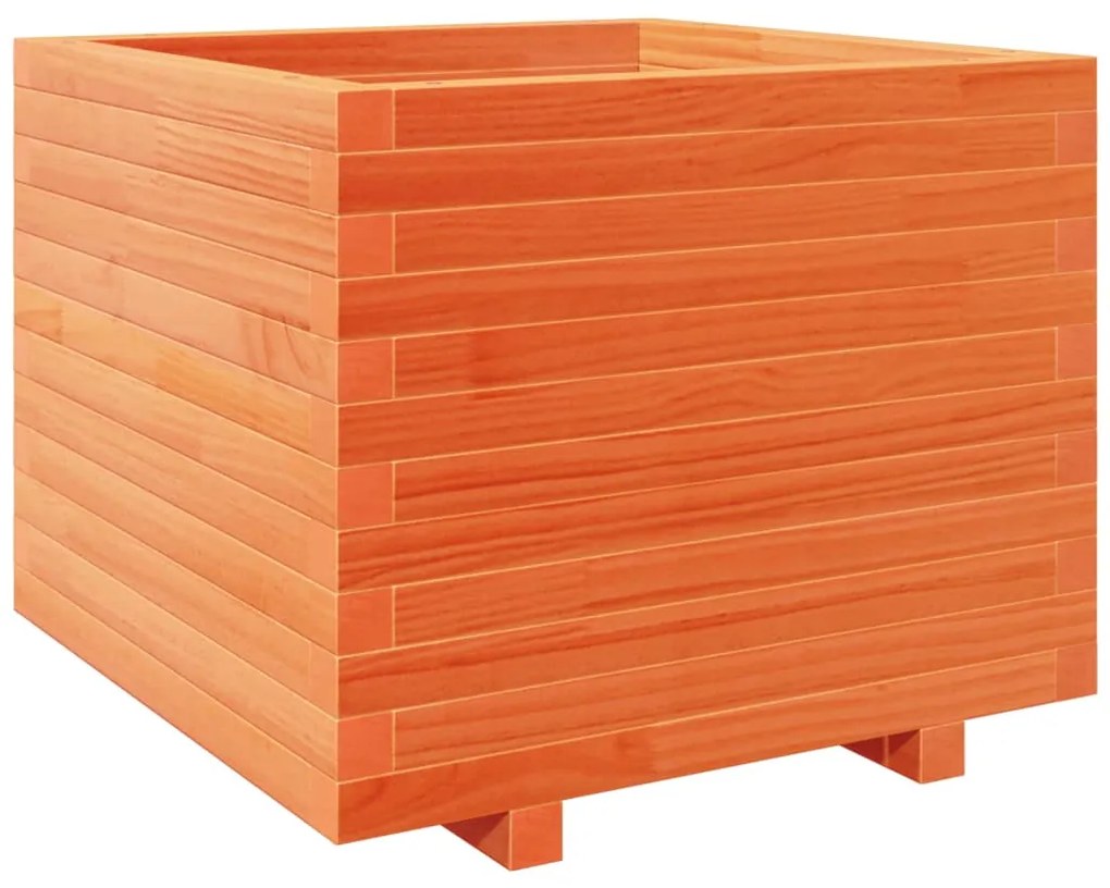Vaso/floreira de jardim 60x60x49,5cm pinho maciço castanho mel