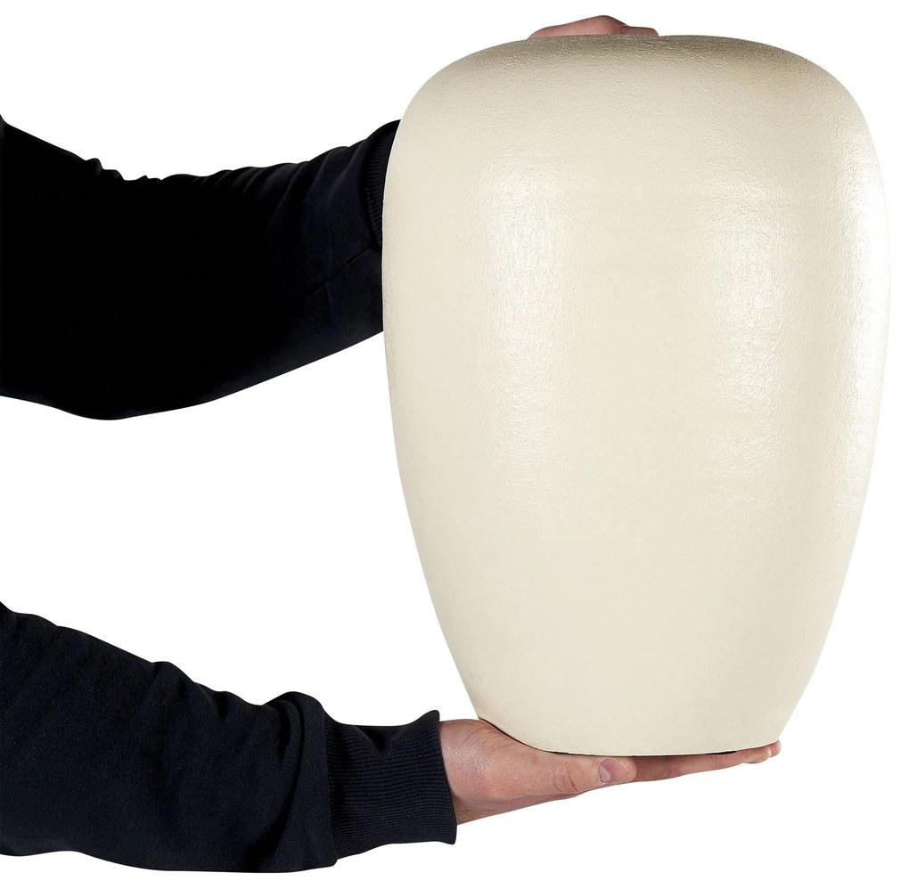 Vaso de terracota creme 38 cm HALIARTOS Beliani