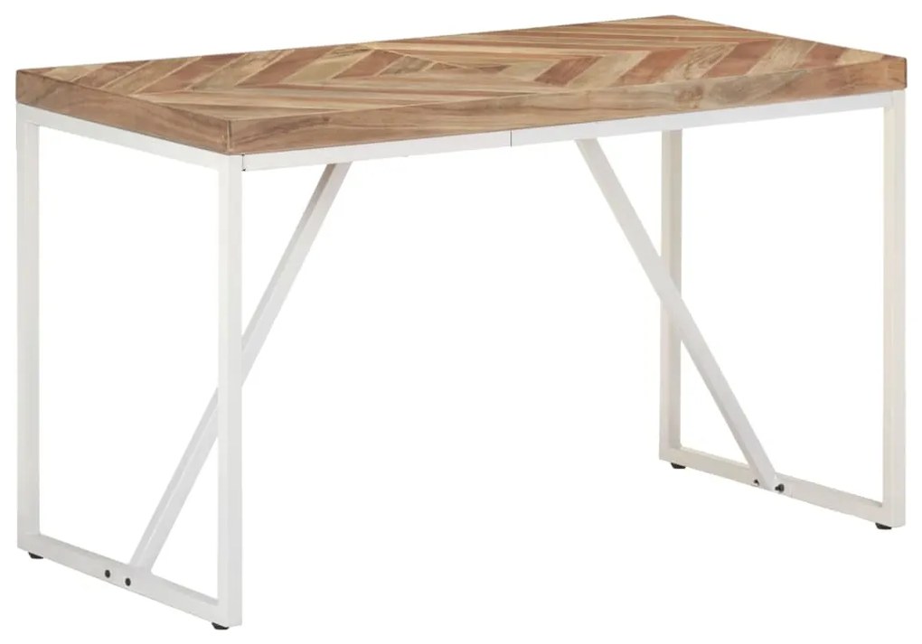 Mesa de jantar 120x60x76 cm madeira acácia maciça e mangueira