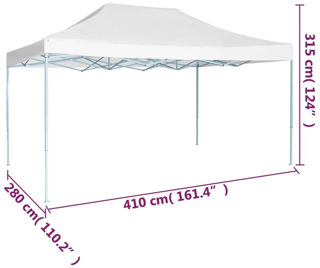Tenda dobrável profissional para festas 3x4 m aço branco