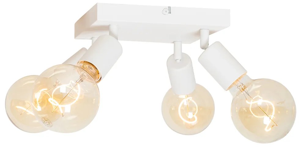Foco moderno branco quadrado 4 luzes - Facil Moderno