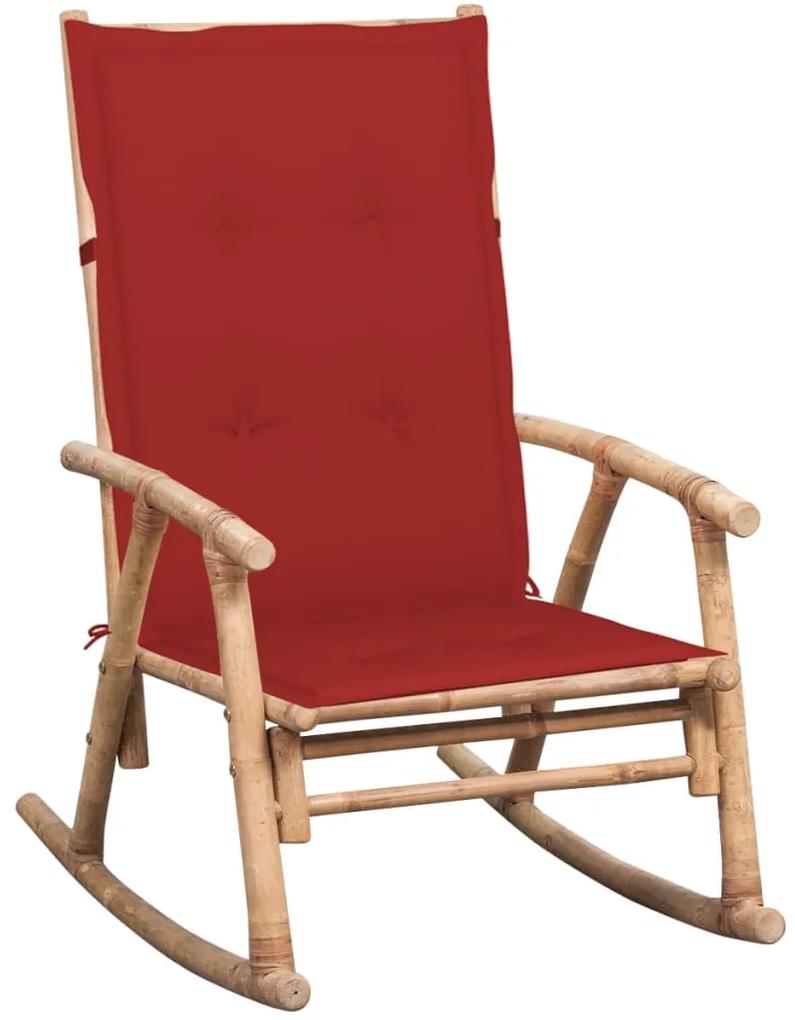 3063909 vidaXL Cadeira de baloiço com almofadão bambu