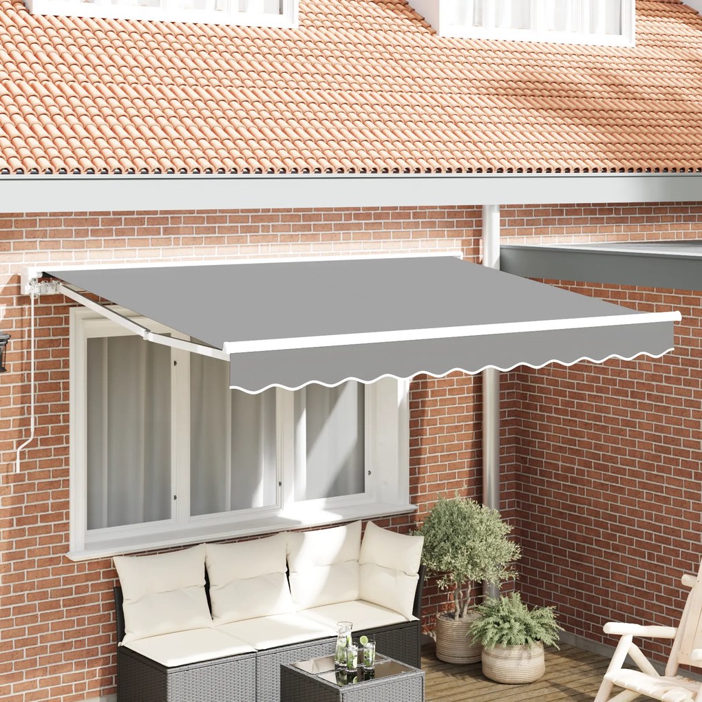 vidaXL Quadro de Toldo Semi-Cassete Retrátil Operado Manualmente de Metal
