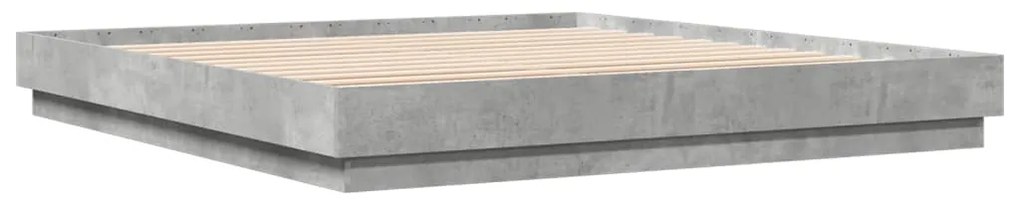 Estrutura de cama 200x200 cm derivados de madeira cinza cimento