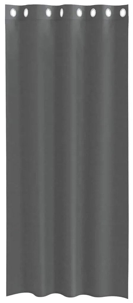Cortinas de voile com ilhós 2 pcs cinzento-escuro 140x225 cm
