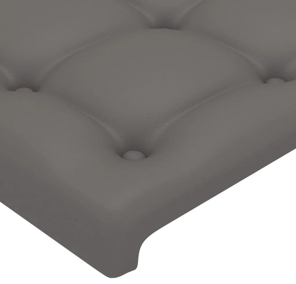 Cabeceira cama c/ LED 180x5x78/88cm couro artificial cinzento