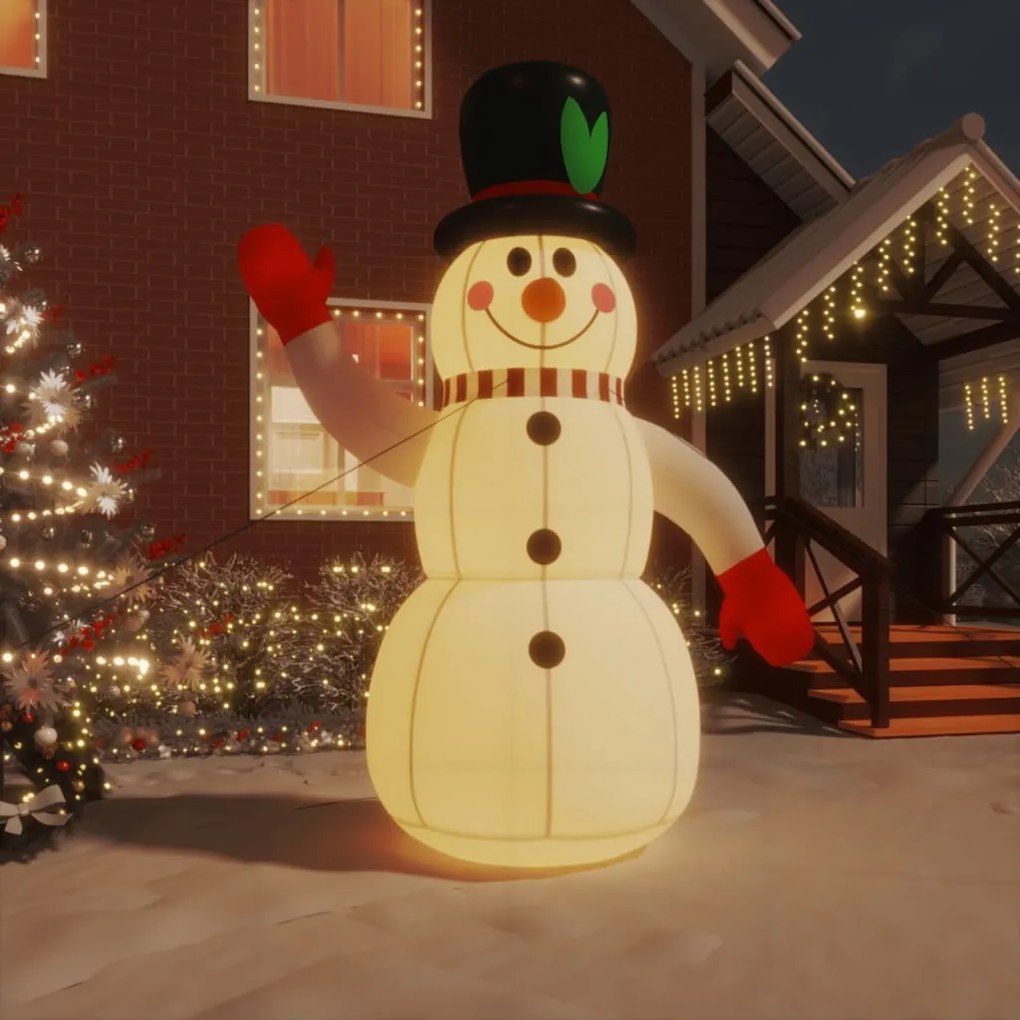 345369 vidaXL Boneco de neve insuflável com luzes LED 300 cm