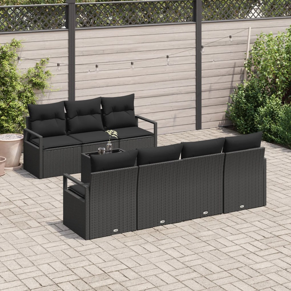 Conjunto de Sofás de Jardim vidaXL 8 Peças com Almofadas Rattan PE Pre