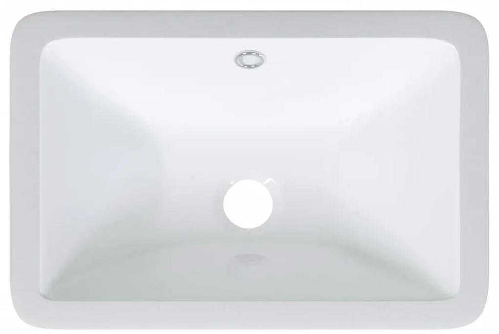 Lavatório casa de banho retangular 41,5x26x18,5 cerâmica branco