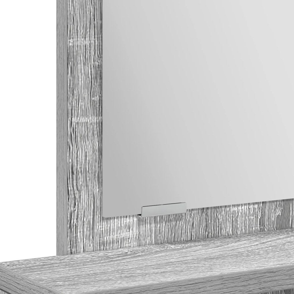 Mesa de Maquilhagem vidaXL com Gavetas Cinzento Sonoma 50x41x140 cm