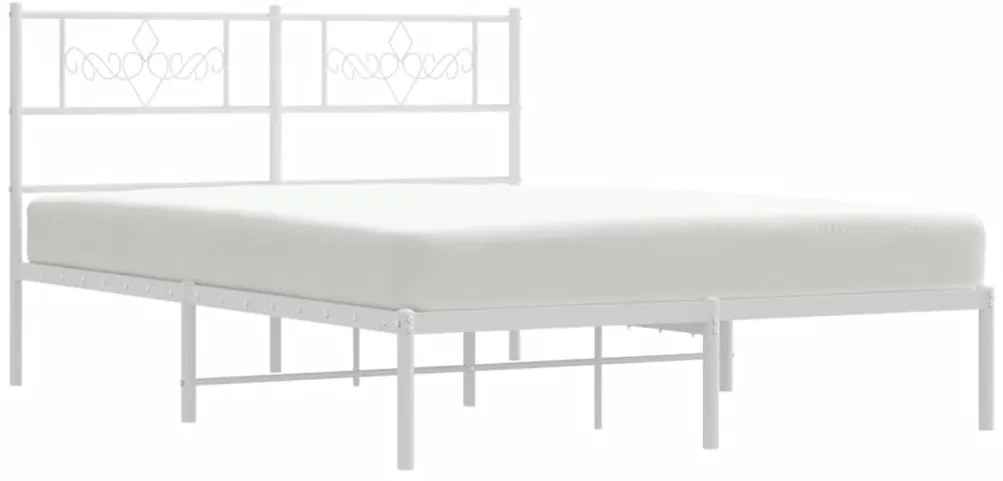 Estrutura de cama com cabeceira 120x190 cm metal branco
