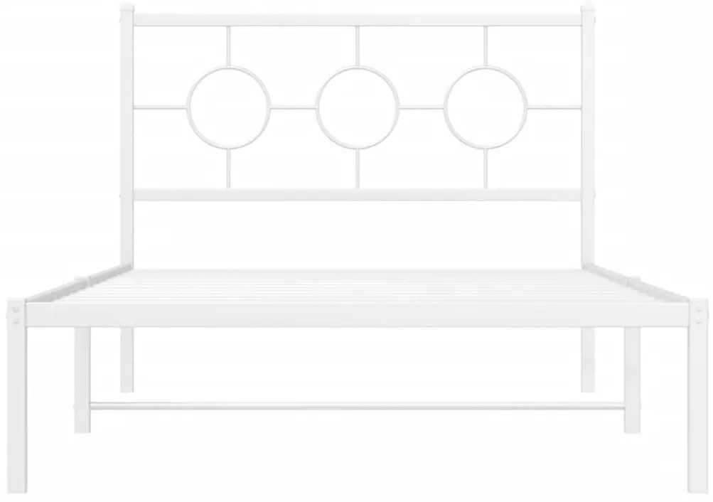 Estrutura de cama em metal com cabeceira 107x203 cm branco