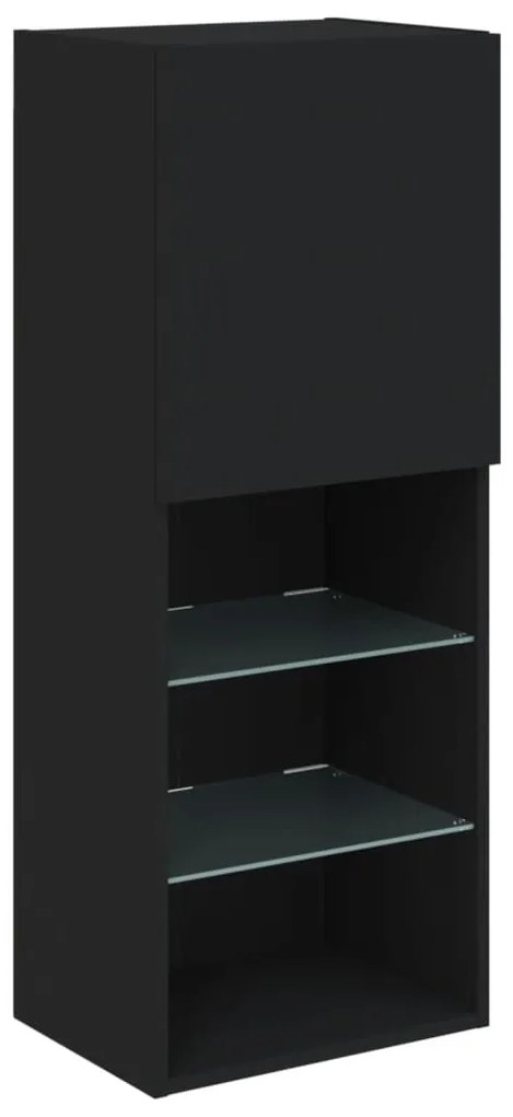 Móvel de TV com luzes LED 40,5x30x102 cm preto
