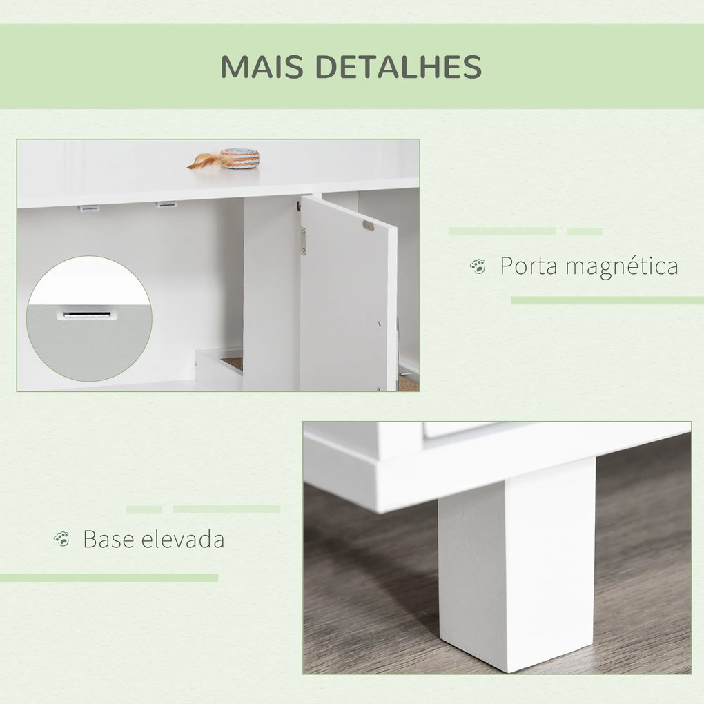 PawHut Móvel Caixa de Areia para Gatos com Porta com Arranhador Caixa