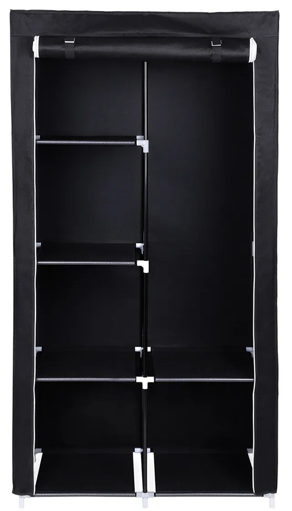 Guarda Roupa de tecido com porta 88 x 170 x 45 cm Preto