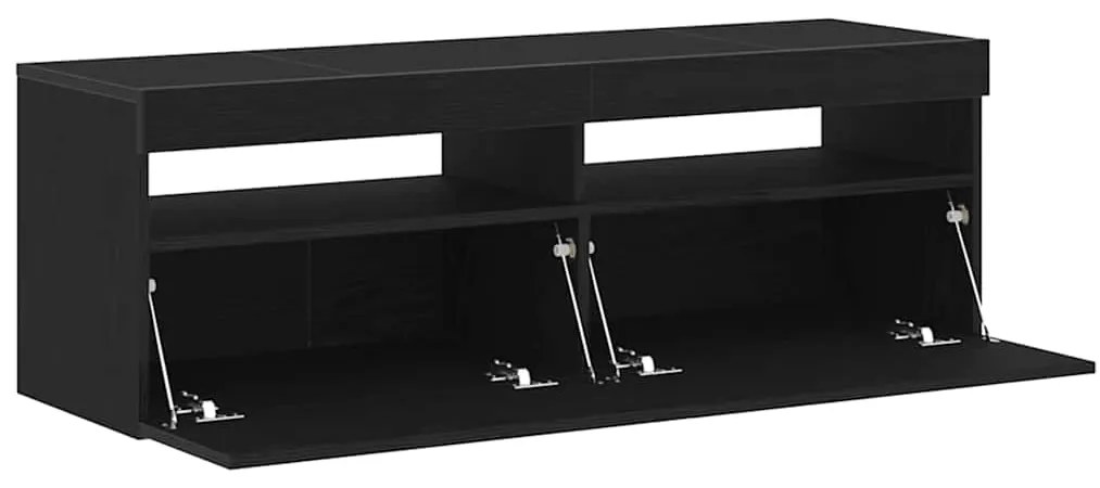 Estante para TV vidaXL com LED Carvalho Preto 120x35x40 cm Madeira de