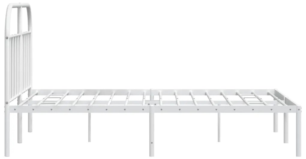 Estrutura de cama com cabeceira 140x190 cm metal branco