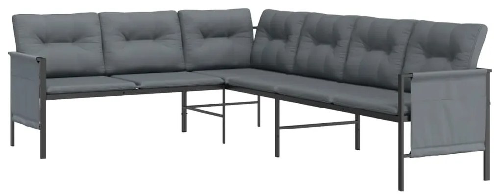 2 pcs conjunto lounge de jardim aço antracite