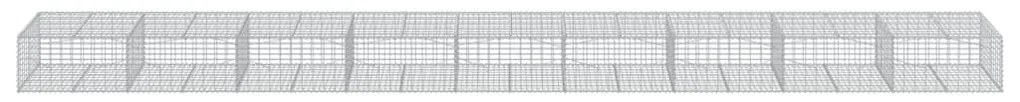 Cesto gabião com cobertura 900x100x50 cm ferro galvanizado