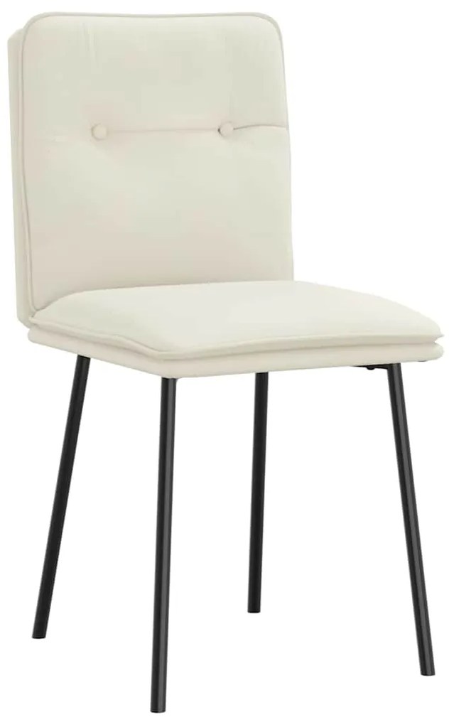 Cadeiras de jantar 2 pcs veludo cor creme