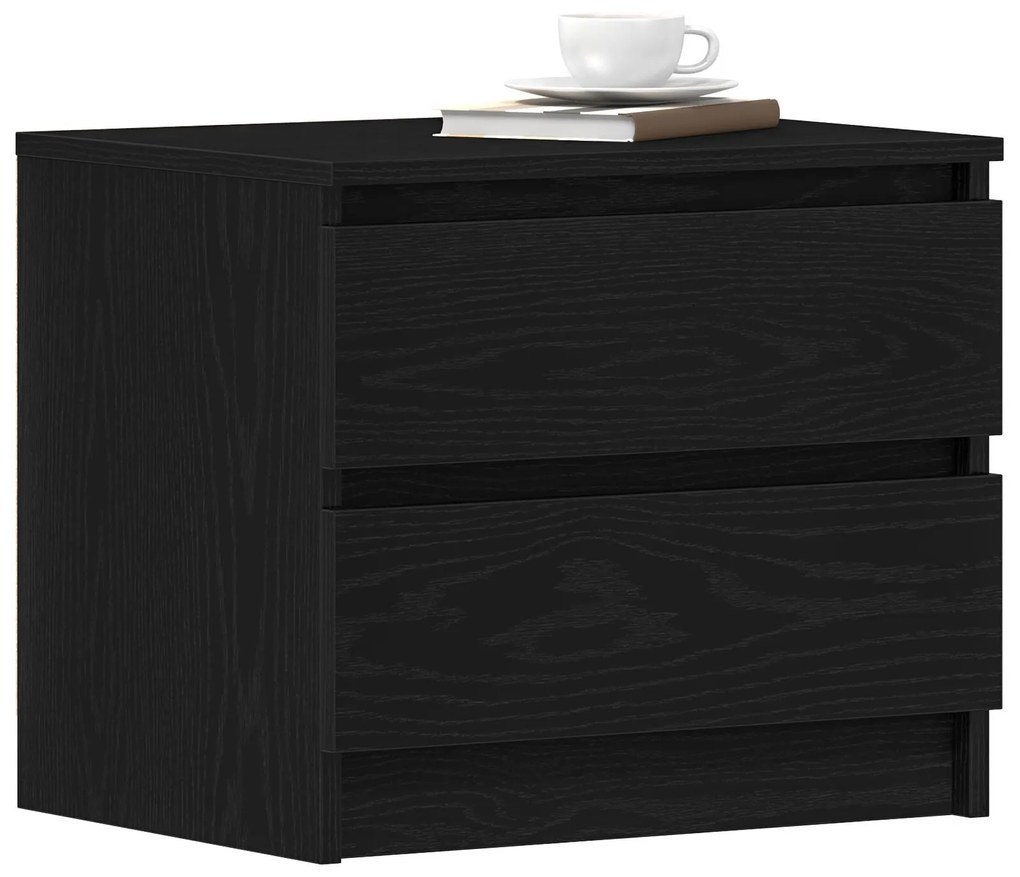 Cabeceira de cama vidaXL Preta em Carvalho 50x40x43,5 cm de Madeira En