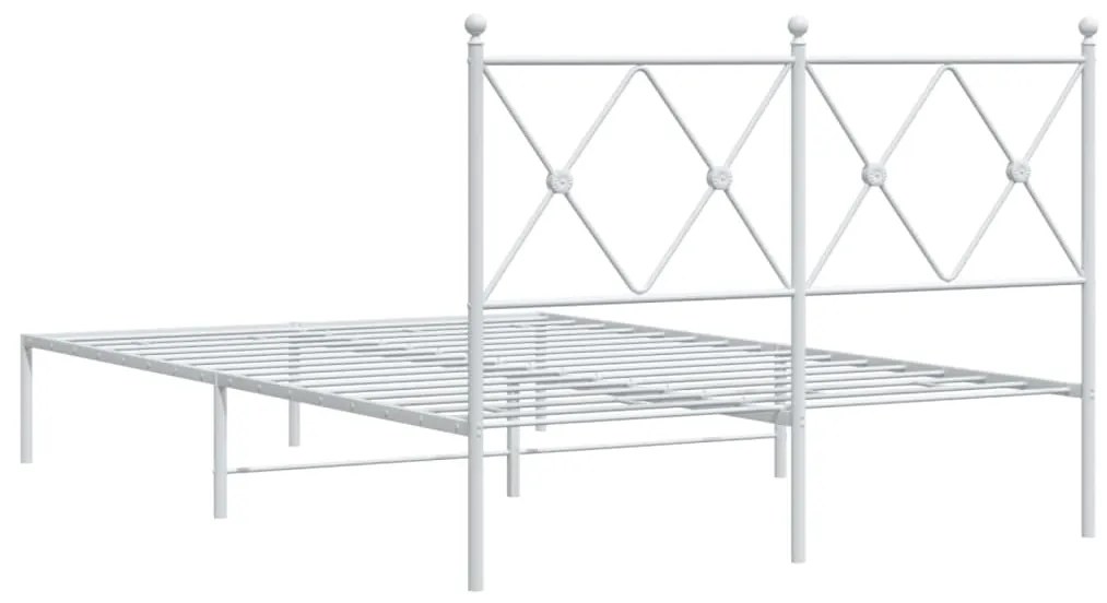 Estrutura de cama com cabeceira 120x200 cm metal branco