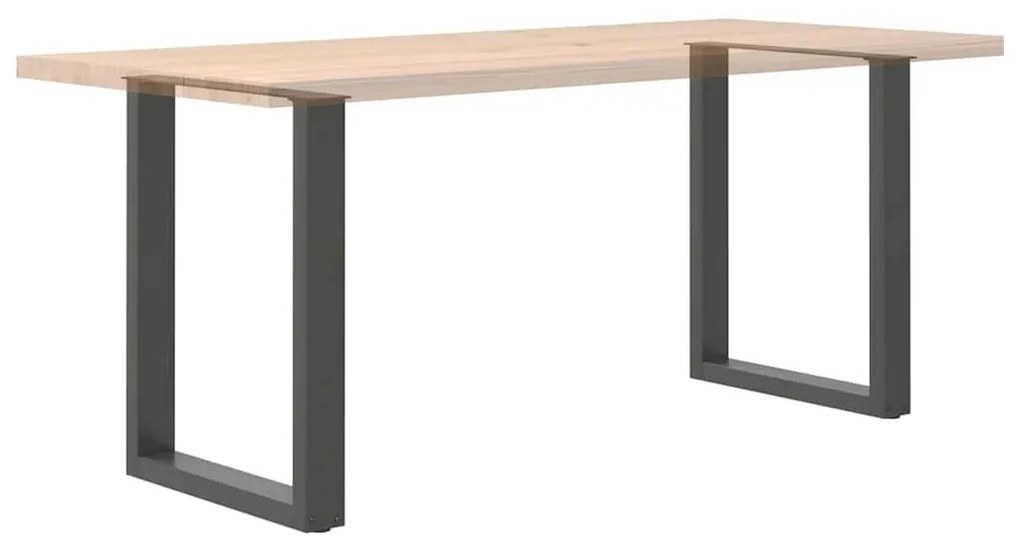 Pés para mesa de jantar em formato de U, 2 peças, aço natural, 70x(72-