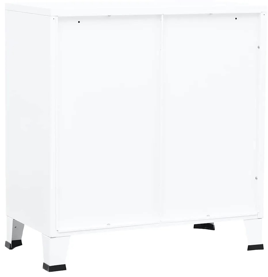Aparador de arrumação industrial 75x40x80 cm aço branco