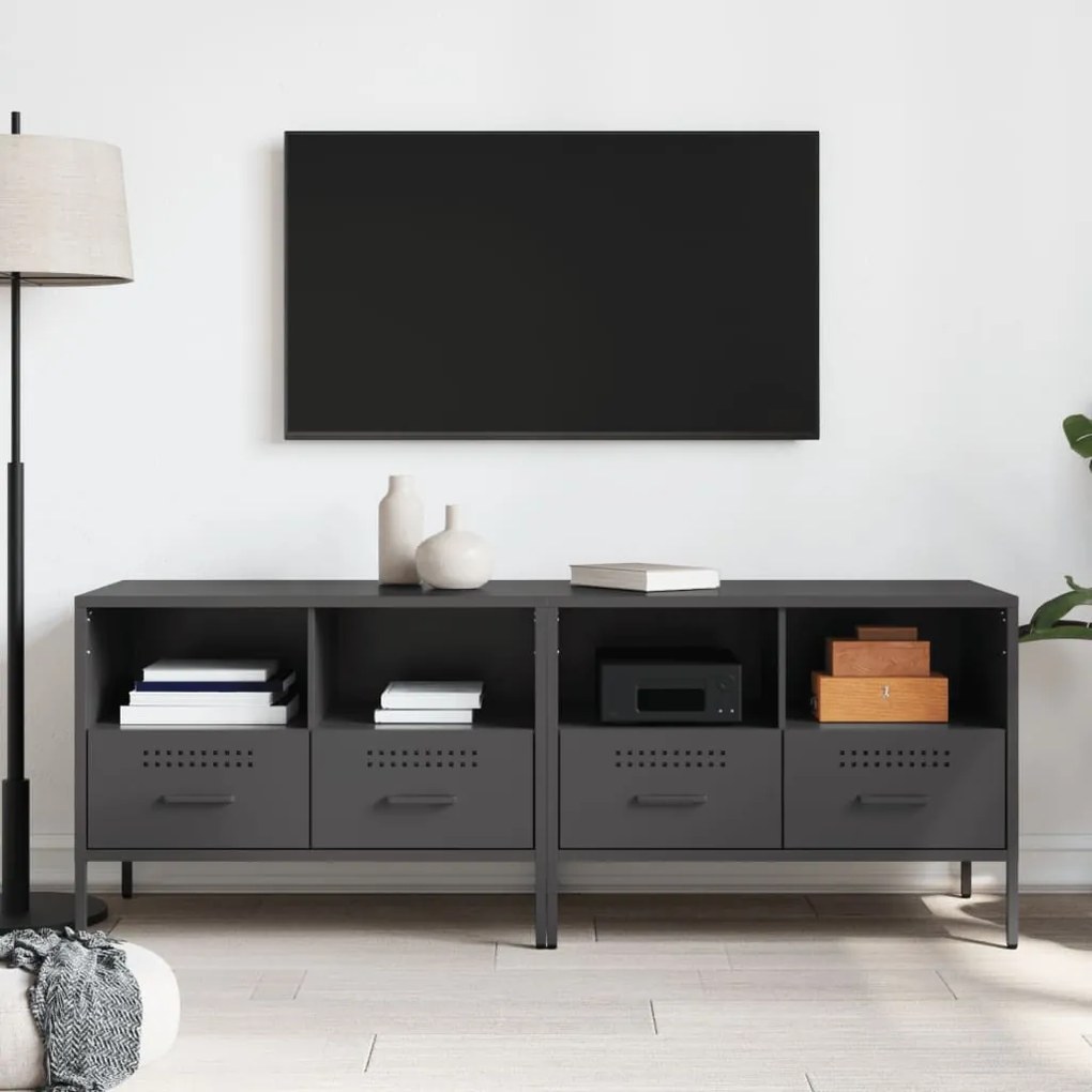 Móveis de TV 2 pcs 68x39x50,5 cm aço preto