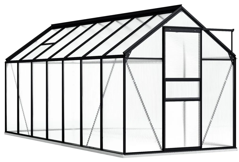 vidaXL Estufa com base alumínio antracite 8,17 m²