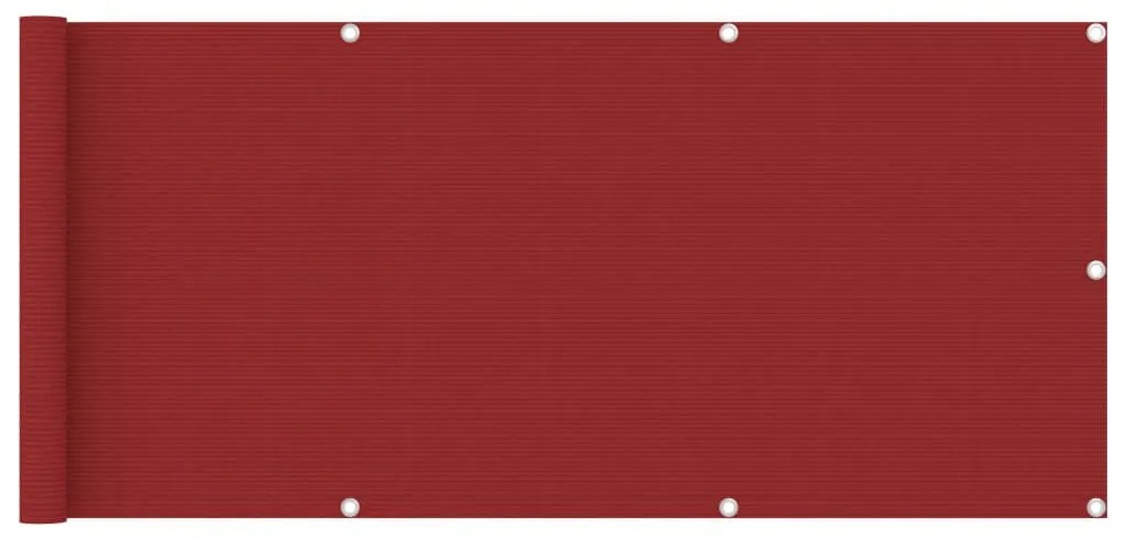 vidaXL Tela varanda PEAD 75x400 cm vermelho
