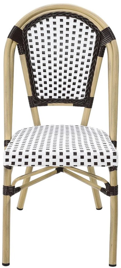 Conjunto de 4 Cadeiras de Jardim – CANNES – Alumínio e Ratán Branco e