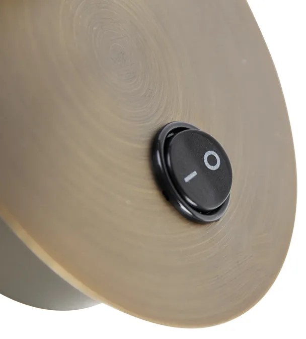 Foco de parede inteligente bronze giratório e inclinável com interruptor incluindo Wifi GU10 50mm - Karin 1