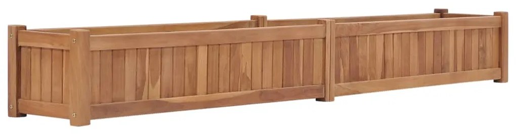 vidaXL Floreira 200x30x25 cm madeira de teca maciça