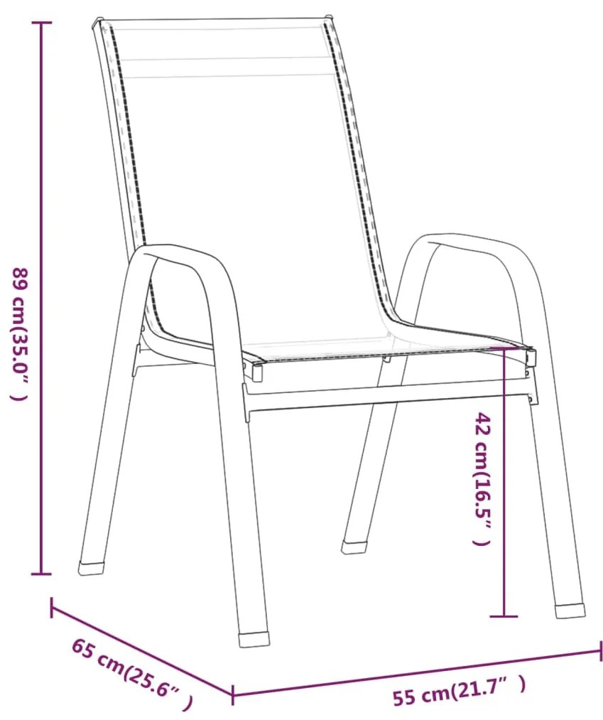 3 pcs conjunto de bistrô para jardim cinzento