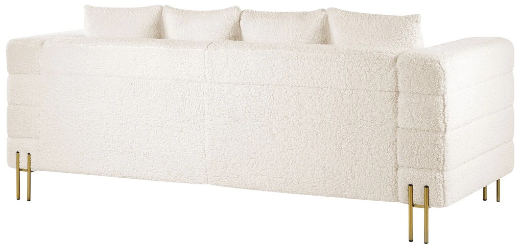 Sofá de 3 lugares em tecido bouclé branco GRANNA Beliani
