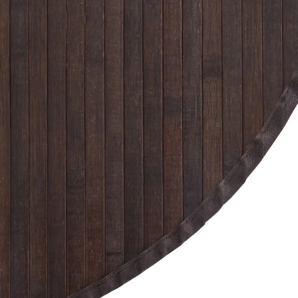 Tapete redondo 100 cm bambu castanho-escuro