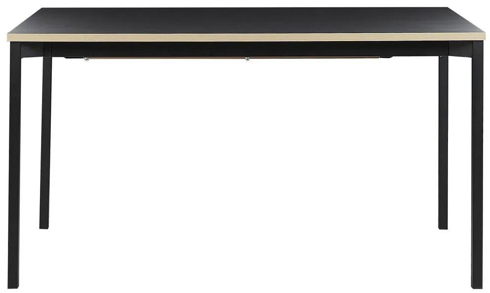 Mesa de jantar extensível preta 140/190 x 90 cm AVIS Beliani