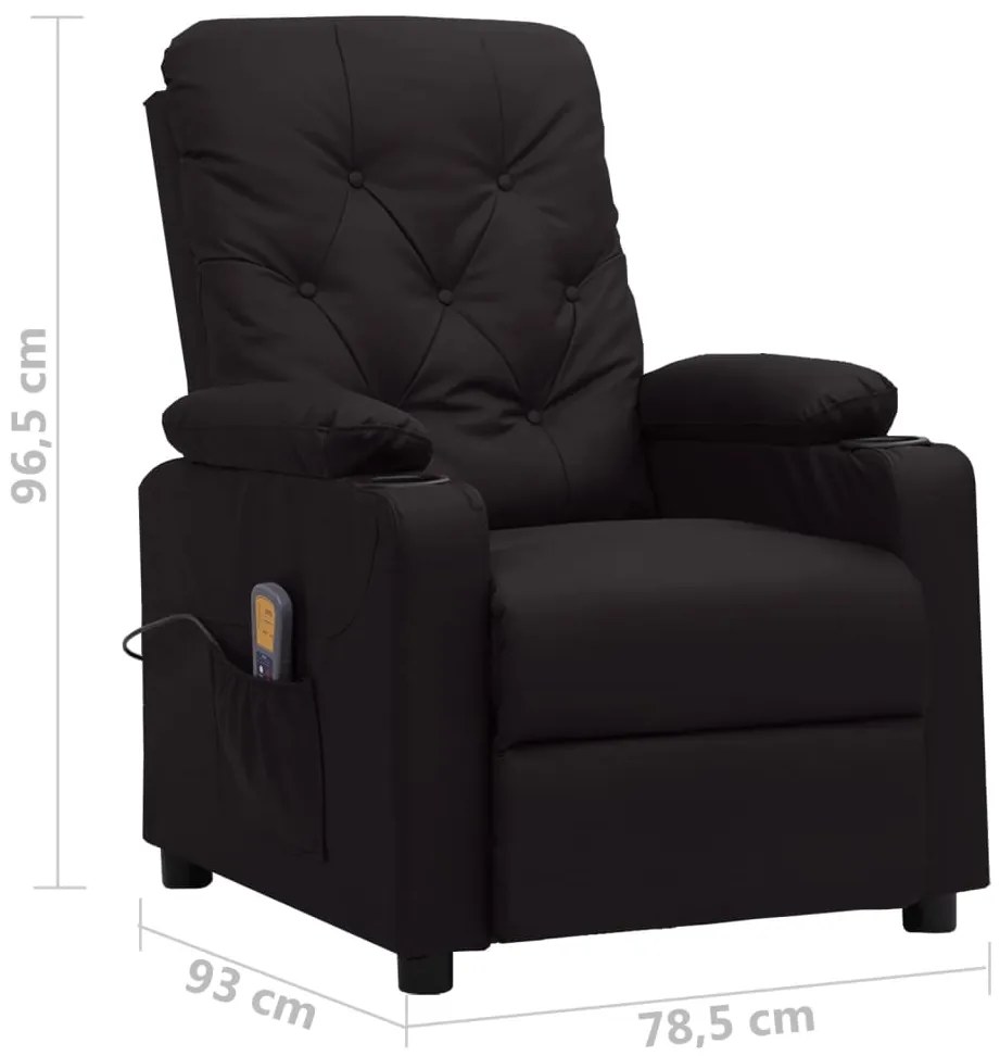 Poltrona de massagens couro artificial preto