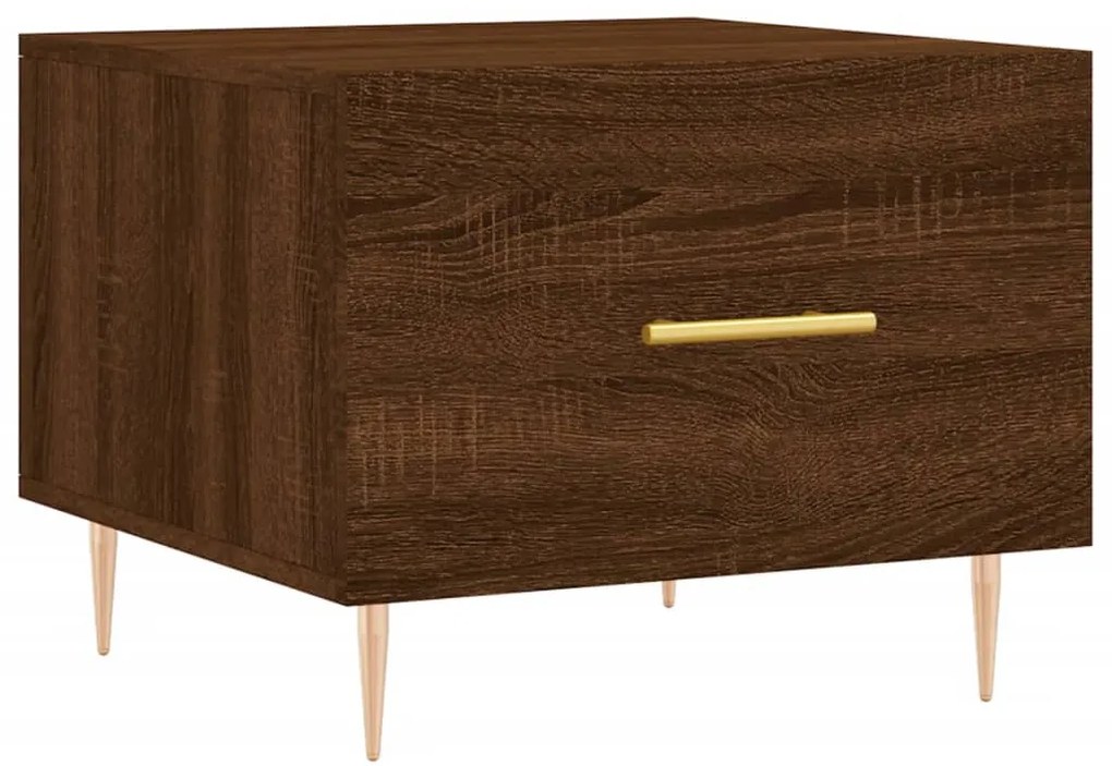 Mesa centro 2 pcs 50x50x40 cm madeira proc. carvalho castanho