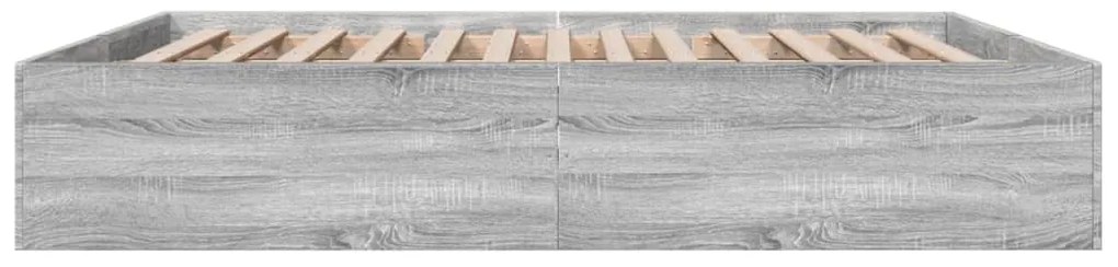 Estrutura de cama 200x200 cm derivados madeira cinzento sonoma