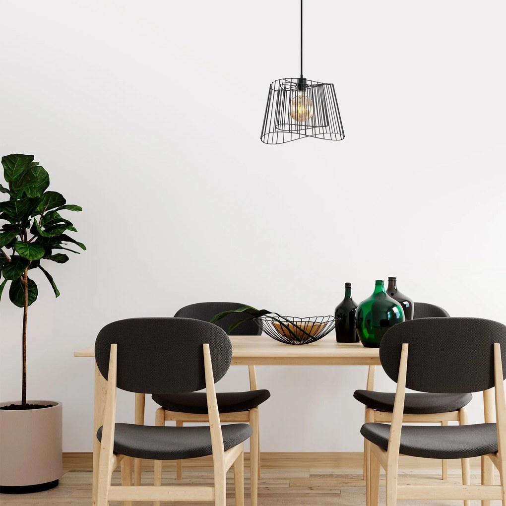 Candeeiro Chandelier Byisoo – Preto – 40 x 40 cm