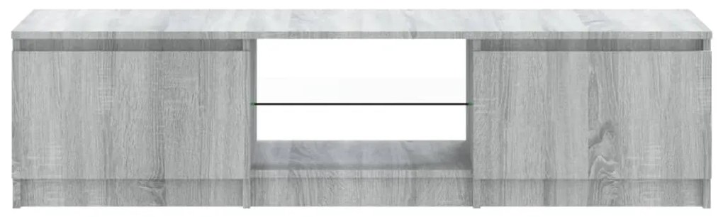 Móvel de TV com luzes LED 140x40x35,5 cm cinzento sonoma