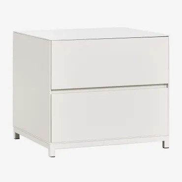 Pacote De 2 Mesas De Cabeceira Kivora Mdf 50x45 Cm Gardénia Branco - Sklum