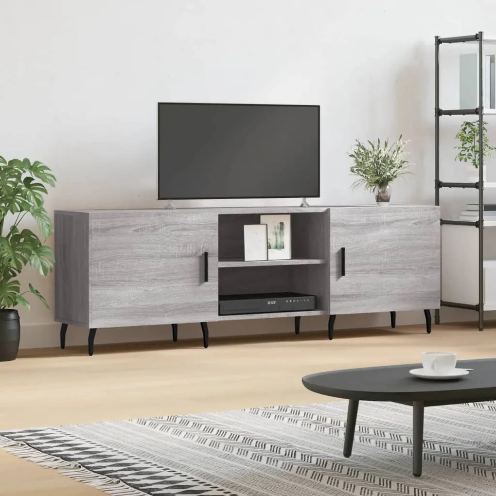 vidaXL Móvel de TV 150x30x50 cm derivados de madeira cinzento sonoma