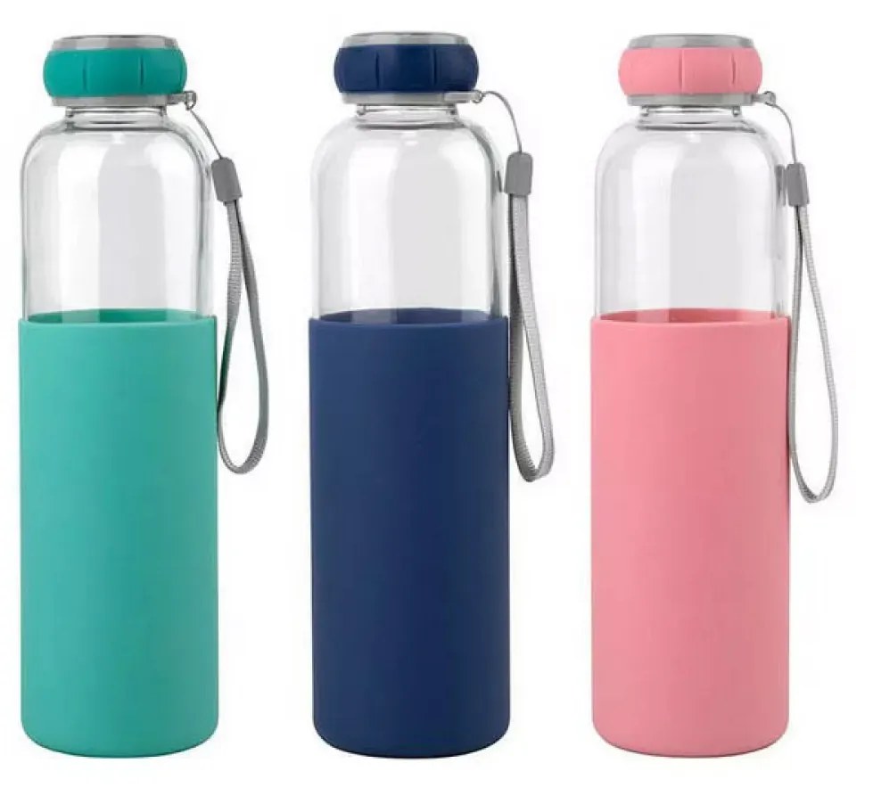 Garrafa Água Vidro / Silicone 400ml