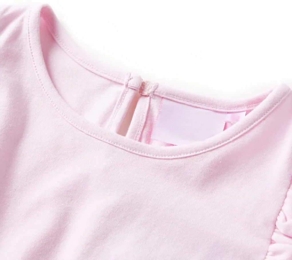 Vestido de criança com folhos rosa-claro 140
