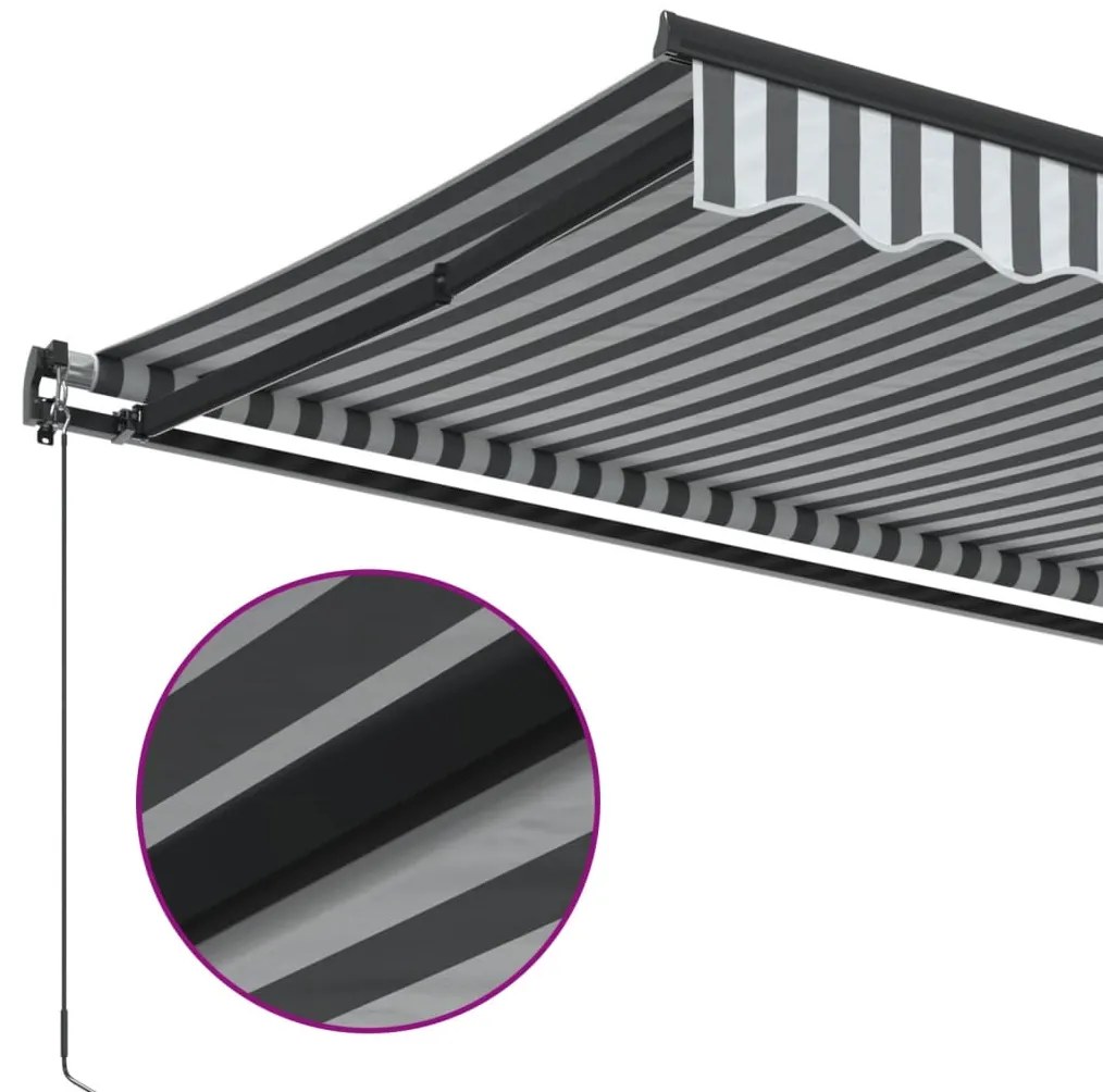 Toldo retrátil manual 600x350 cm antracite e branco