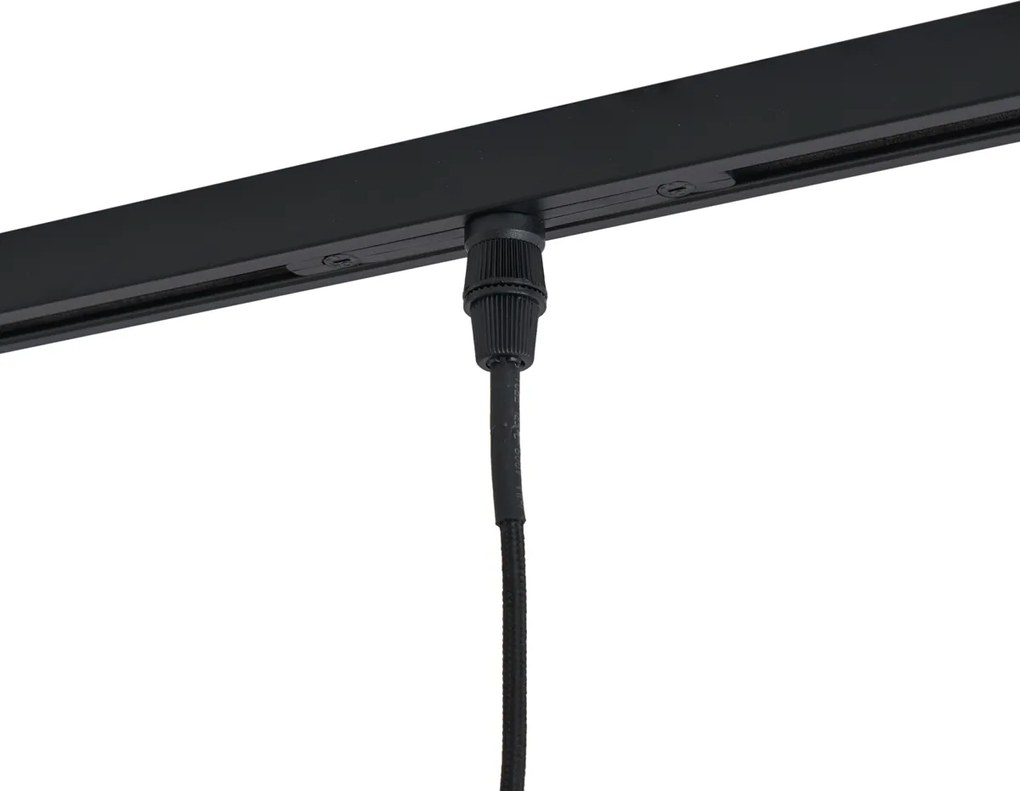 Sistema de iluminação de trilho moderno preto com 6 candeeiros suspensos cor de bronze 1-fase - Slimline Loyce